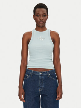 Calvin Klein Jeans Calvin Klein Jeans Felső Monologo J20J225301 Kék Slim Fit