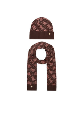 Guess Sada čepice a šál Guess GFBOX WP6401 Hnědá