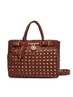 Tommy Hilfiger Kabelka Tommy Hilfiger American Icon Mini Tote Braided AW0AW18734 Hnědá