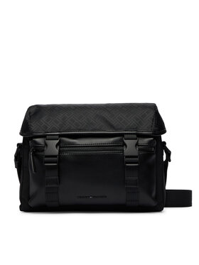 Tommy Hilfiger Válltáska Tommy Hilfiger Th Nylon Jacquard Satchel AM0AM14404 Fekete