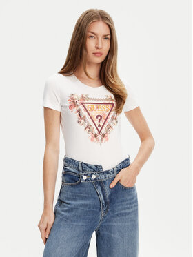 Guess Guess Marškinėliai W5YI08 J1314 Balta Regular Fit