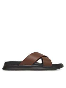 Tommy Hilfiger Παντόφλες Tommy Hilfiger D Density Hilfiger Lth Cc Sand FM0FM05358 Καφέ