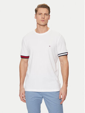Tommy Hilfiger Tommy Hilfiger T-Shirt Global Stripe MW0MW38078 Λευκό Regular Fit