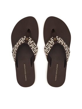 Tommy Hilfiger Zehentrenner Tommy Hilfiger Corportate Sandal FW0FW09610 Braun