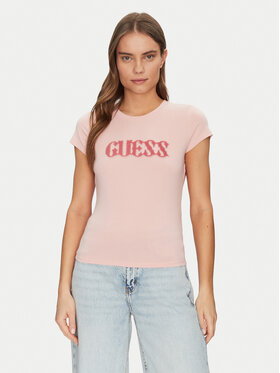 Guess Guess Футболка W5GI42 J1314 Рожевий Slim Fit