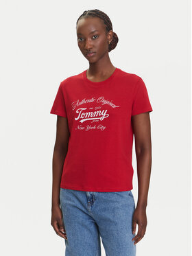 Tommy Jeans Tommy Jeans T-shirt Essential DW0DW21404 Crvena Regular Fit