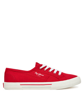 Pepe Jeans Tenisówki Pepe Jeans Brady Basic W PLS31287 Czerwony