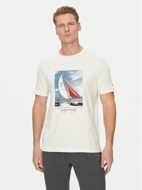 Tommy Hilfiger Tommy Hilfiger T-shirt Color Photo Print MW0MW38615 Bež Regular Fit