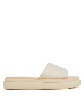 Calvin Klein Šľapky Calvin Klein Flatform Slide Jacq HW0HW02461 Écru