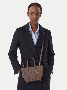 Calvin Klein Geantă Calvin Klein Woven Sueded Mini Tote Crossbody LV04F3696G Maro