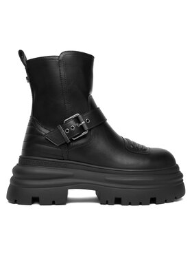 Buffalo Īsie zābaki Buffalo Dione Biker Boot Mid 1270127 Melns