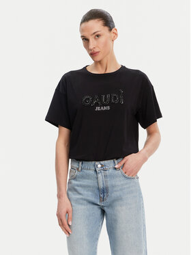 Gaudi Gaudi Футболка 511BD64030 Чорний Regular Fit