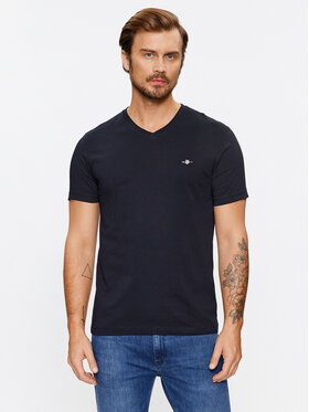 Gant Gant Marškinėliai Shield 2003186 Juoda Slim Fit