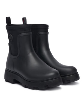 Tommy Hilfiger Гумени ботуши Tommy Hilfiger Th Stamp Warm Ankle Rain Boot FW0FW09544 Черен