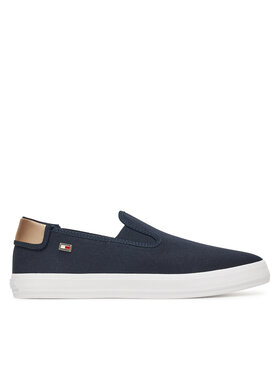 Tommy Hilfiger Tenisky Tommy Hilfiger Vulc Canvas Slip-On Sneaker FW0FW08645 Tmavomodrá