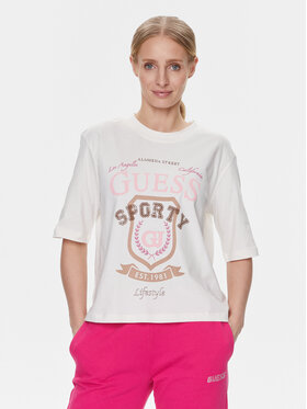 Guess Guess Póló V4RI07 K8FQ4 Fehér Boxy Fit