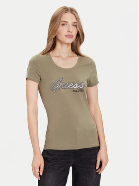 Guess Guess Футболка W5YI16 J1314 Зелений Regular Fit