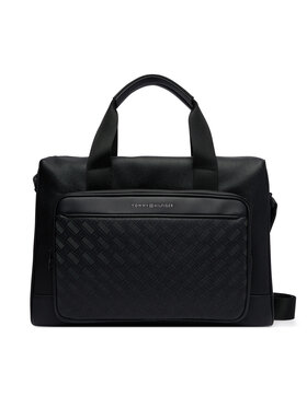 Tommy Hilfiger Geantă pentru laptop Tommy Hilfiger Th Modern Monogram Computer Bag AM0AM14729 Negru
