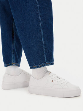 Tommy Hilfiger Sneakers Tommy Hilfiger Platform Vulc Piping Ltr FW0FW09393 Alb