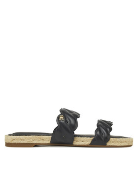Tommy Hilfiger Espadrillas Tommy Hilfiger Leather Rope Espadrille Mule FW0FW08503 Nero