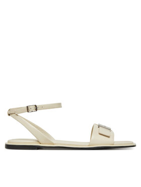 Calvin Klein Sandali Calvin Klein Flat Sandal W/Ck Hw - Lth HW0HW02367 Écru