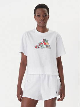 adidas adidas Camiseta Food Graphic KA5073 Blanco Loose Fit