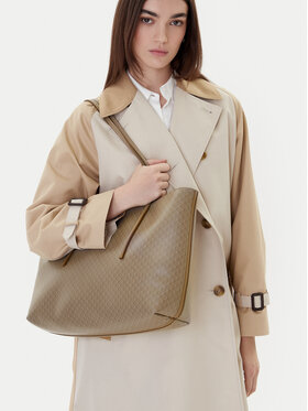 Calvin Klein Handtasche Calvin Klein Emblem Aop Tote W/ Pouch LV04F3266G Beige
