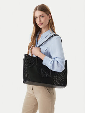Calvin Klein Handtasche Calvin Klein Emblem Mesh Tote LV04F3380G Schwarz