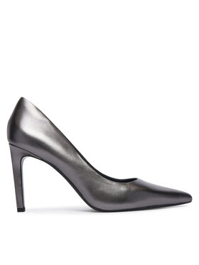 Calvin Klein Szpilki Calvin Klein Ess Stiletto 90 Met Lth HW0HW03436 Szary ciemny