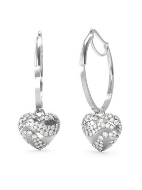 Guess Naušnice Guess JUBE04 505JW Stříbrná