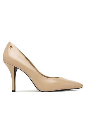 Tommy Hilfiger Aukštakulniai Tommy Hilfiger High Heel Court Leather Shoe FW0FW09527 Smėlio