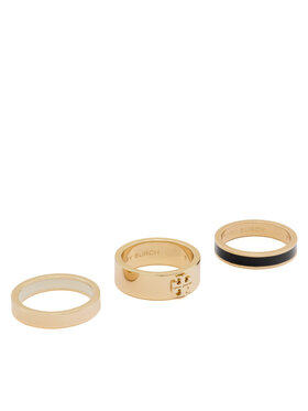 Tory Burch Кільце Tory Burch Enamel Ring Set 184445 Чорний