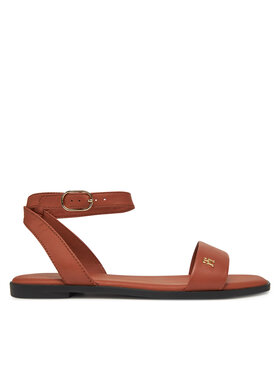 Tommy Hilfiger Sandály Tommy Hilfiger Ankle Strap Leather Sandal FW0FW08422 Hnědá