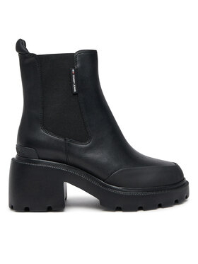 Tommy Jeans Stiefeletten Tommy Jeans Tjw Mid Heel Chelsea Boot EN0EN02681 Schwarz