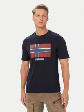 Napapijri Napapijri Camiseta S-Flag Tiki Ss NP0A8A6I1761 Azul marino Regular Fit