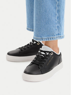 Tommy Hilfiger Sneakers Tommy Hilfiger Th Feminine Cupsole Leather FW0FW09105 Schwarz
