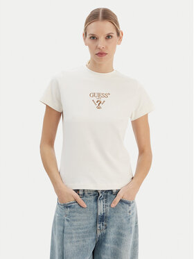 Guess Guess T-Shirt V4YI21 KCDH1 Εκρού Regular Fit