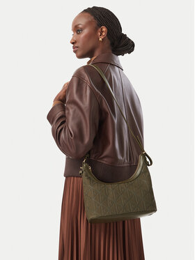 Calvin Klein Torebka Calvin Klein Emblem Aop Sueded Shoulder Bag LV04F3880G Zielony ciemny