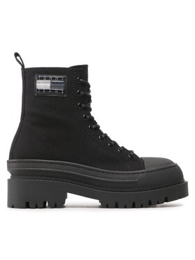 Tommy Jeans Schnürschuhe Tommy Jeans Tjw Foxing Canvas EN0EN02216 Schwarz