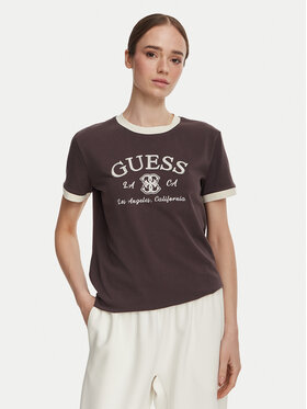 Guess Guess Футболка V6YI18 K4320 Коричневий Regular Fit