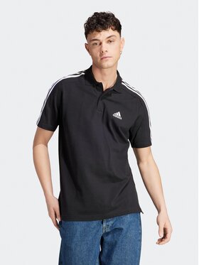 adidas adidas Поло Essentials Piqué Embroidered Small Logo 3-Stripes Polo Shirt IC9310 Чорний Regular Fit