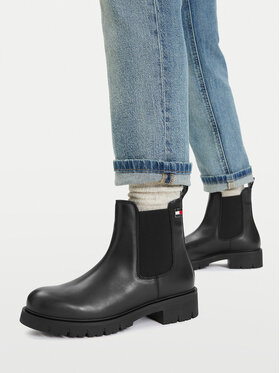 Tommy Jeans Štibletai Tommy Jeans Tjw Cleated Chelsea Boots EN0EN03105 Juoda