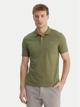 Gant Gant Polo majica Shield 2220 Zelena Slim Fit