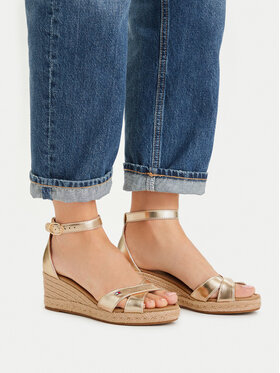 Tommy Hilfiger Espadrillas Tommy Hilfiger Metalic Crossover Strap FW0FW09333 Oro