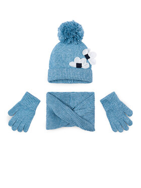 Mayoral Set čepice, tunelová šála a rukavice Mayoral 10071 Modrá