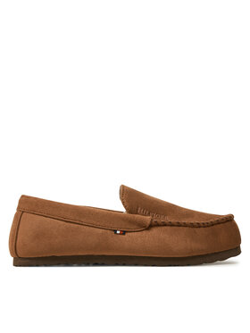 Tommy Hilfiger Bačkory Tommy Hilfiger Driver House Shoe FM0FM05224 Hnědá