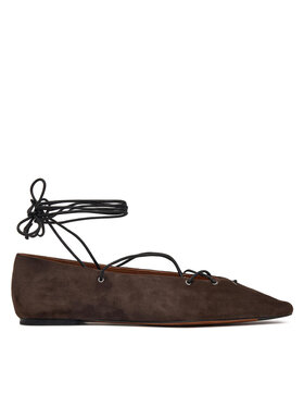 Polo Ralph Lauren Baleríny Polo Ralph Lauren Suede Lace-Up Pointed Ballet Flat 818P15775001 Hnedá