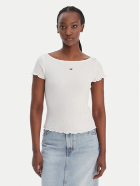 Tommy Jeans Tommy Jeans Camiseta Lettuce Edge DW0DW22460 Écru Slim Fit