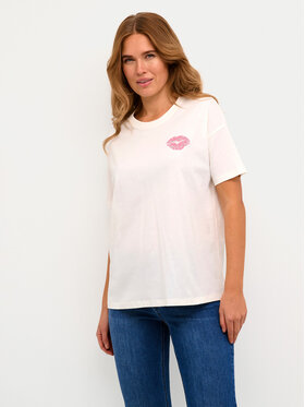 Kaffe Kaffe Футболка Fie 10508888 Écru Oversize