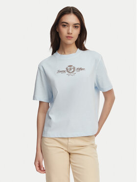 Tommy Hilfiger Tommy Hilfiger Camiseta Crest WW0WW48713 Azul claro Relaxed Fit